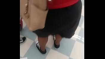 Lady with a fat FAT ass walking in store. (That ass is a monster)